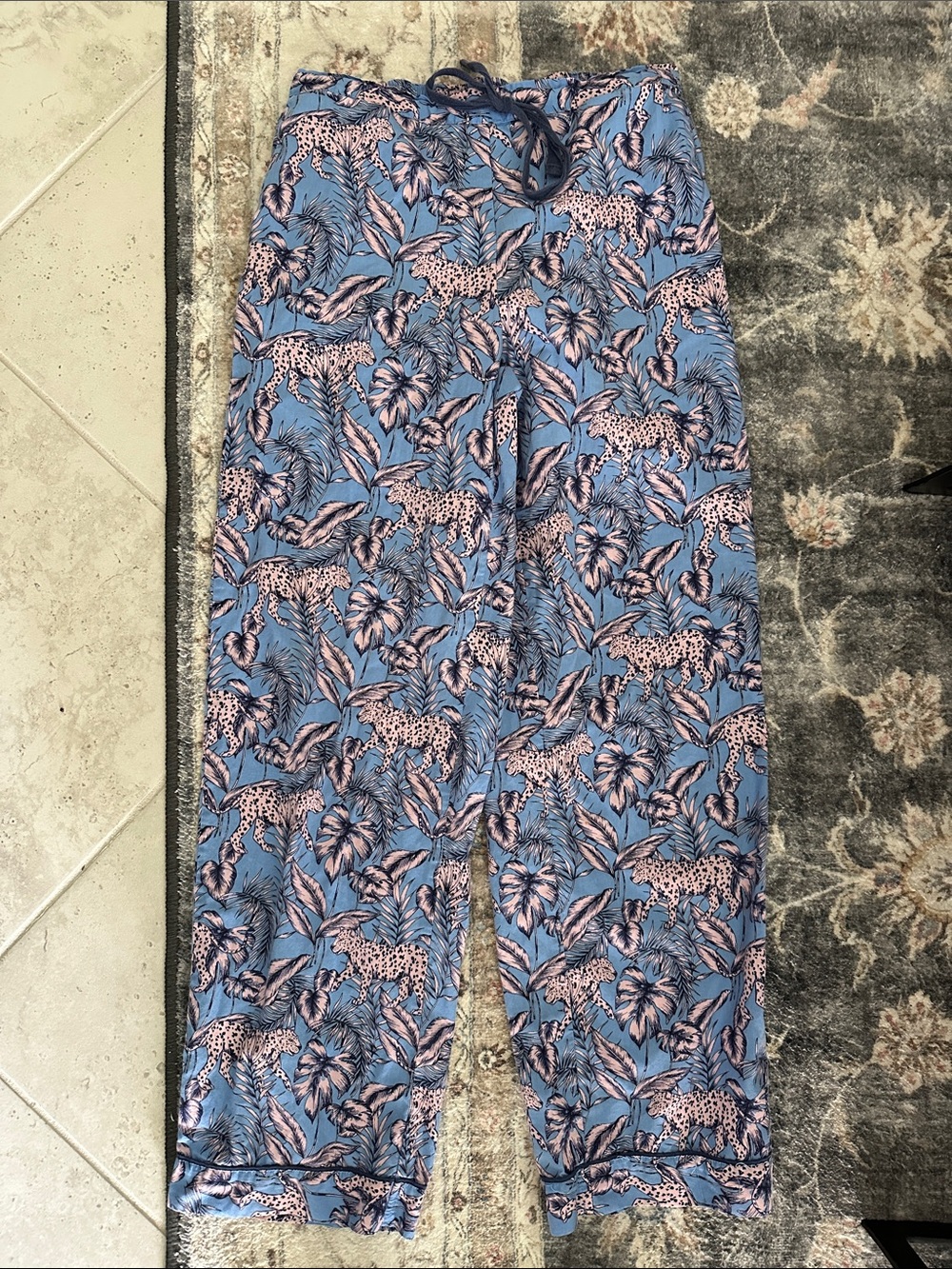 Hush Tropical Print Leopard Pajama Pants
